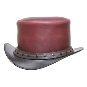 Leather Top Hat Stylish Leather Band With Cowhide Leather Eldorado Top Hat Steampunk Top Hat American Top Hat New With Tags Gifts For Him