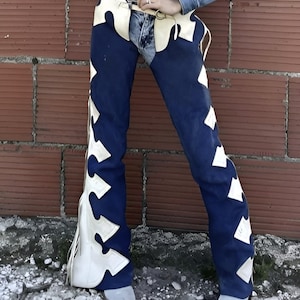 Handmade Cowgirl Chap Buck Skin Suede Blue Leather Pant Rodeo Chap Western  Leather Chap Suede Horse Gifts For Her , Gifts For Women
