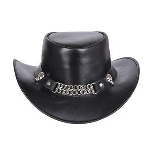Leather Cowboy Hat Australian Stylish White Cowboy Hat 100% Real Cowhide Leather Stylish Leather Band Western Leather Hat