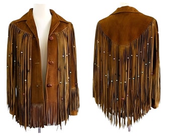 Handmade Fringe Suede Women's Jacket, Fringe Western Vintage