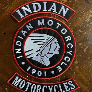 Indian Motorcycle Club 1901 35 cm Iron on choose one colour