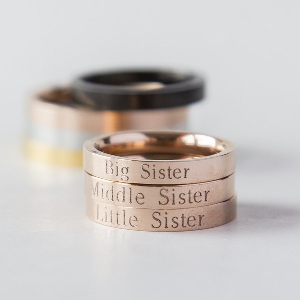 Sibling Rings Little Sister Ring - Etsy