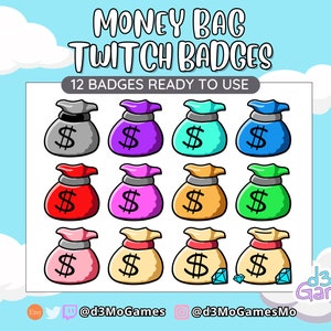 11 badge per borse di soldi per Twitch