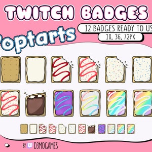 12 Poptart inspirierte Twitch Badges mit 4 kostenlosen Twitch Flair