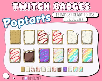 12 Poptart Inspired Twitch Badges with 4 Free Twitch Flair
