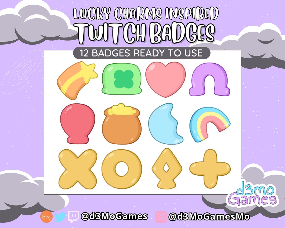 12 Lucky Charms Inspired Twitch Sub Badges - Etsy