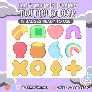 12 Lucky Charms Inspired Twitch Sub Badges