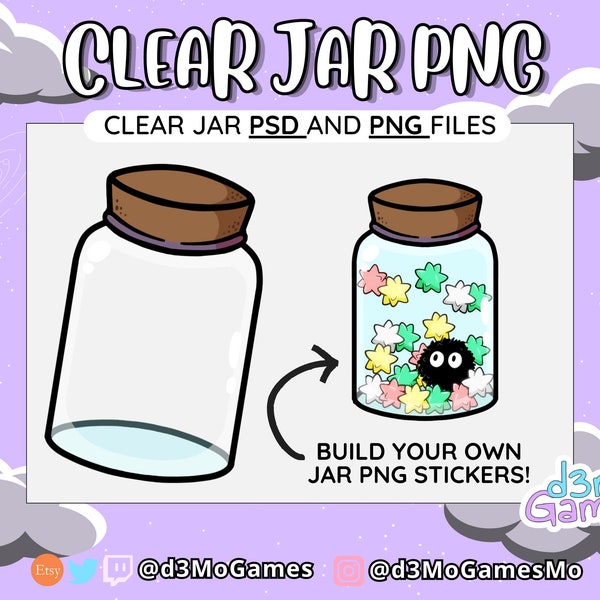 Clear Jar PNG and PSD Files Make Your Own Cricut Sticker