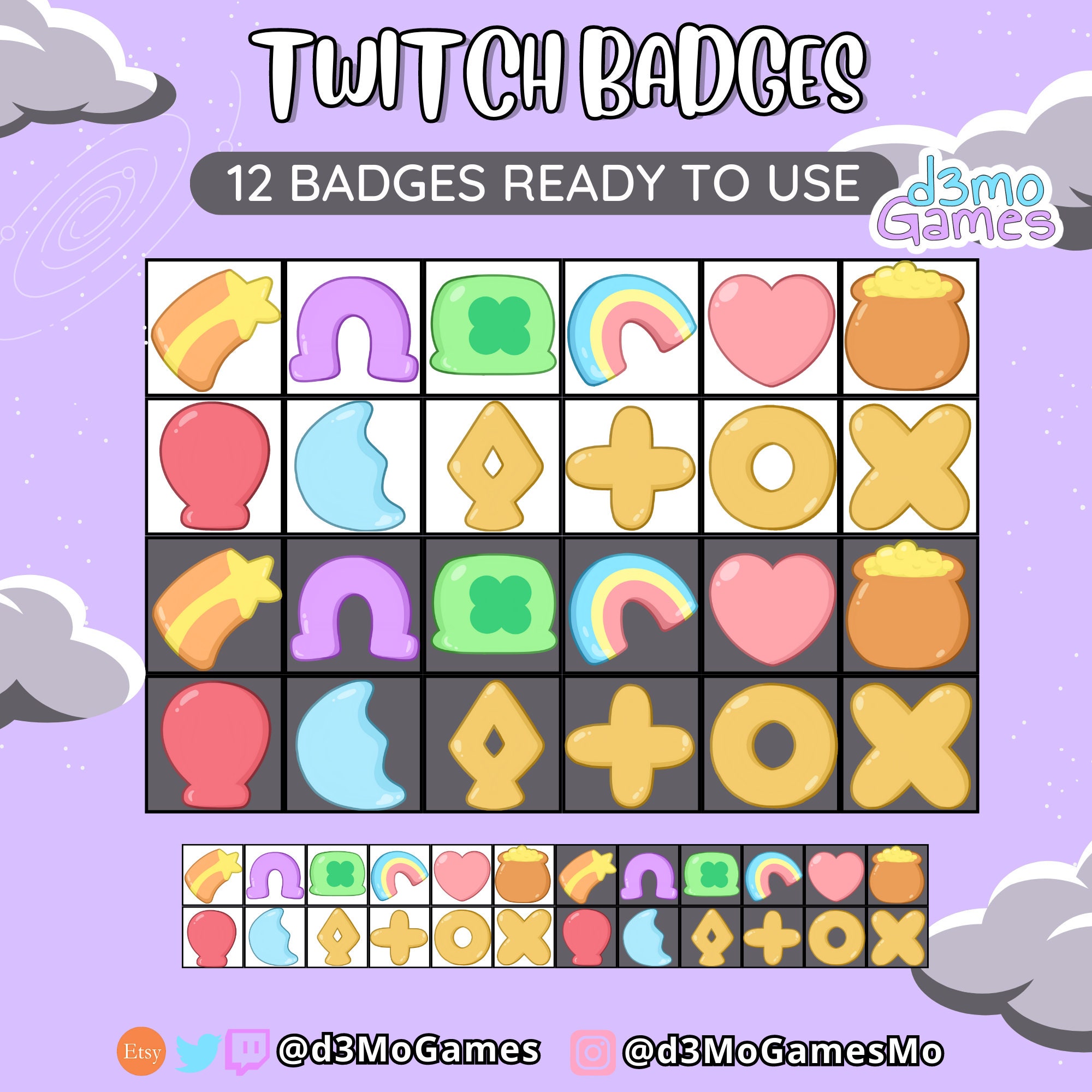 12 Lucky Charms Inspired Twitch Sub Badges - Etsy
