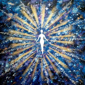 Custom made Light Codes Painting: Intuitive Spiritual Healing Art, Channeled art, with light language, healing mandala