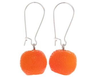 Oranges Earrings. Fruit Orange Earrings Acrylic. Funky Dangle Drop Citrus Tangerine Jewelry Earrings. Veggie Jewelry Unusual Vegan Gifts