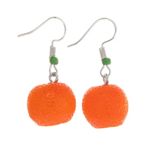 Earrings Fruit Orange Citrus Earrings for Women & Big Girls. Dangle Drop Fruity Jewelry Earrings. Cute Acrylic Aesthetic Earrings. Fun Vegan