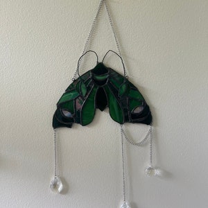 Stained glass moth, moth suncatcher, Stained glass suncatcher, Wall decor, Suncatcher decor