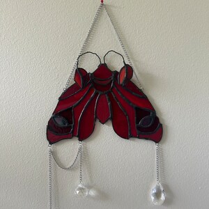 Stained glass moth, moth suncatcher, Stained glass suncatcher, Wall decor, Suncatcher decor