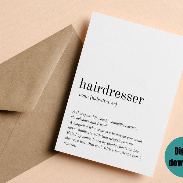 unique hairdresser card - gift for hairstylist - 4x6"