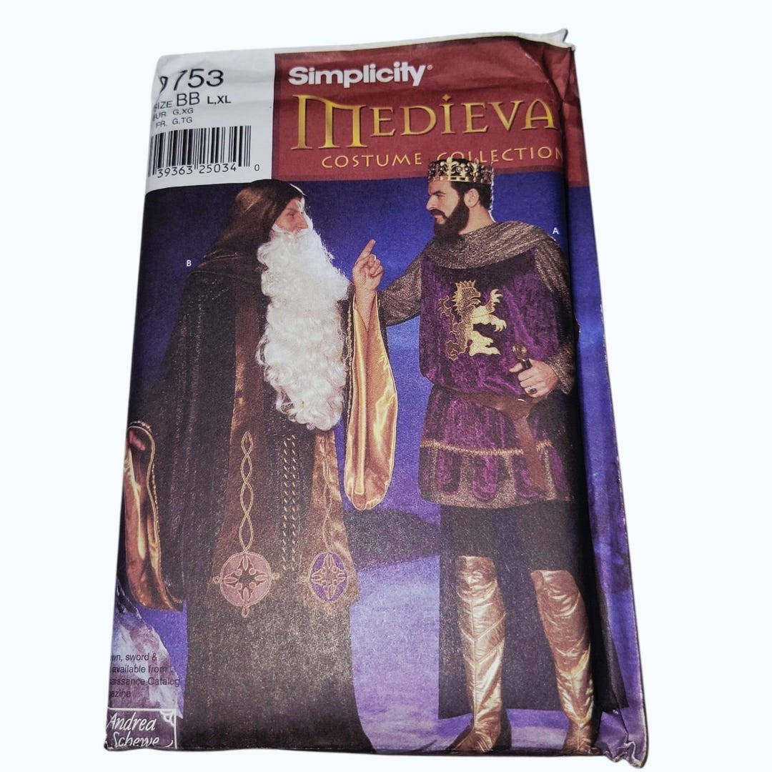 Simplicity Pattern 9753 Simplicity 9753 Medieval King Wizard Costume Pattern BB L-XL - Etsy