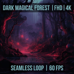 Animated Magical Firefly Forest Dark Academia Background Wallpaper for VTuber |Twitch | The Frame Wallpaper | MP4 | 4K | HD | Loop