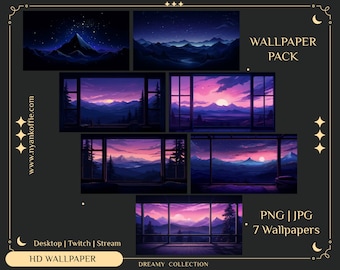 Dreamy Mountain Sample Desktop Stream HD Wallpaper Pack | PNG | JPG ...