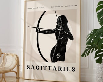 Sagittarius  Wall Art, Sagittarius  Poster, Digital Print, Trendy Wall Art, Astrology Art, Home Decor, Boho Wall Art, Zodiac Print