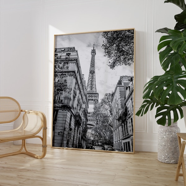 Black and White, Vintage Print, Paris Photography, Paris Poster, Paris Wall Decor, Printable Wall Art, Digital Download, Paris Wall Art