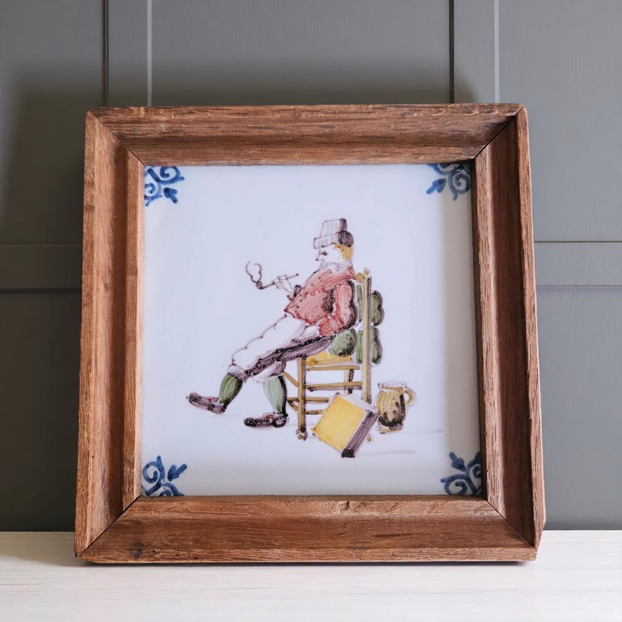 オランダ　マッカム焼き　MAKKUM タイル 額入り 3種 Antique MAKKUM PLATE Ø 9.2 inch Tichelaar Delft Holland | eBay