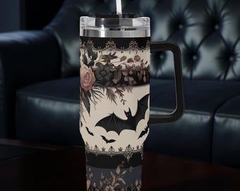 Bats Stripes und Floral Tumbler 40 oz