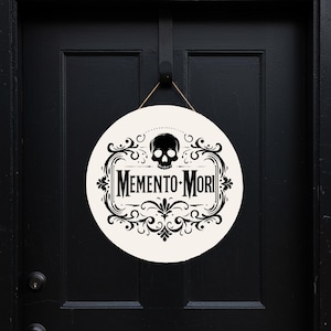 Memento Mori 12&quot; Wood Sign Wall Art Decor Gothic Decor Spooky Wall Art Halloween Decor