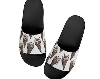 Dripping Eyeball Ice Cream Cone Slide Sandals Summerween Shoes