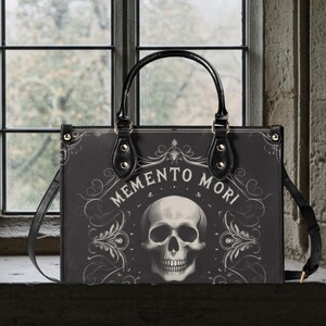 Memento Mori-handtas Spooky Gothic-tas met afneembare riem 3 maten