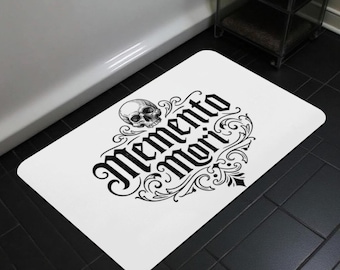 Memento Mori Bath Mat Gothic Bathroom Decor
