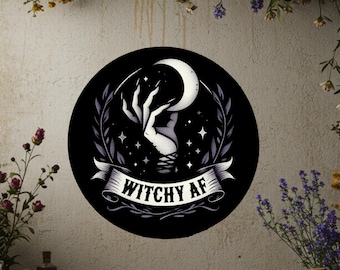 Witchy Af 12" Wood Sign Wall Art Decor Witchy Gothic Wall Sign