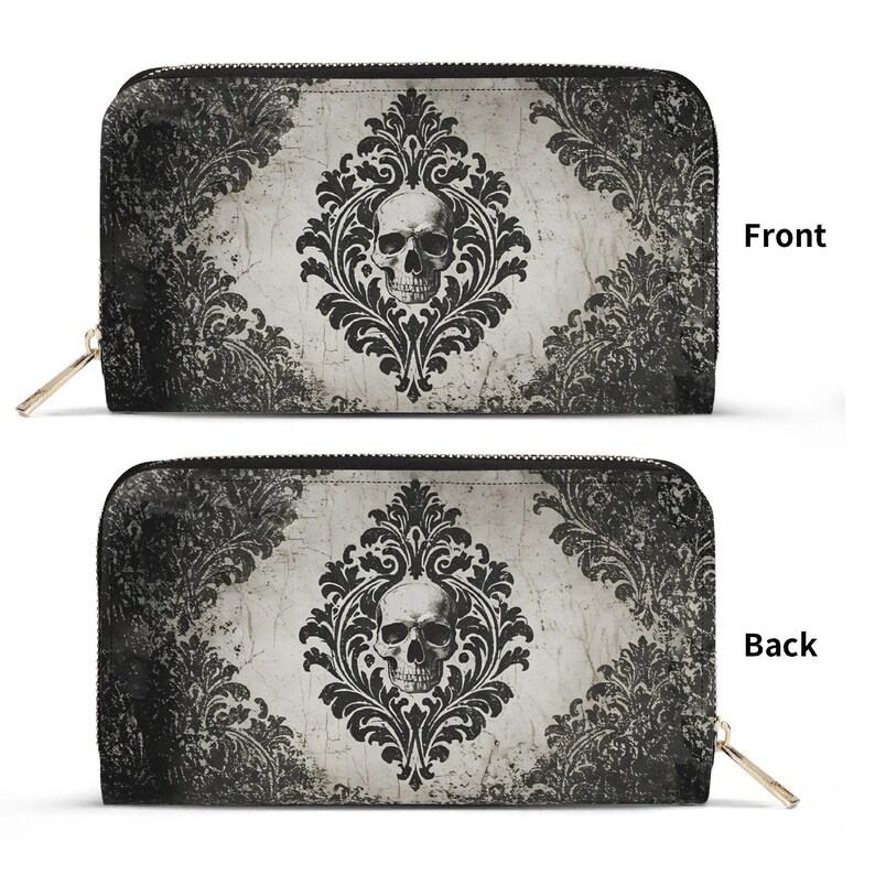 Vintage Damask Skull Wallet - Etsy