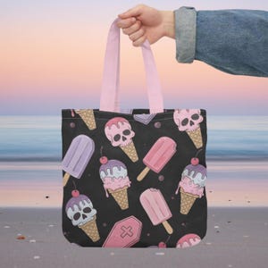 Pastel Goth Ice Cream Tote Bag Summerween Tote