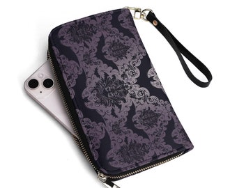 Baroque Bats Wallet Spooky Gothic Wallet With Removable Wrist Strap