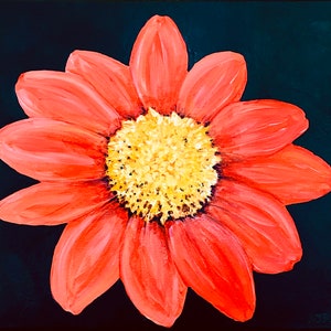Tithonia/Mexican Sunflower Acrylic Painting