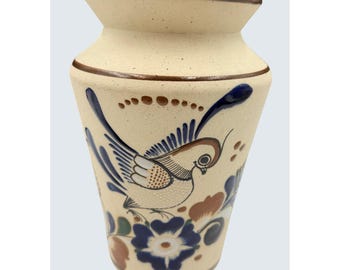 ヴィンテージ トナラ花瓶、手描きの鳥と花のデザイン、11インチ - Etsy