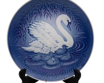 B & G Muttertag Sammelteller Schwan Design Porzellan 1969 -1984 Bing Gröndahl