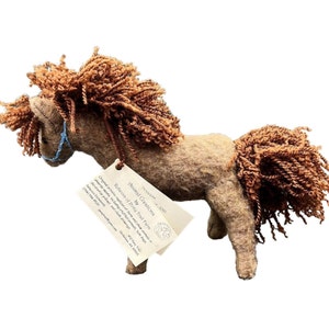 Needle Felted Handmade Brown Pony Princess Pony Trail Farm One of a Kind 7&quot; high
