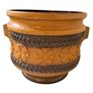 Vintage Bay Keramik W Germany Planter Brown Drip Jardiniere WGP Cachepot