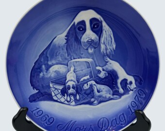 1969 Bing and Grondahl Mother's Day Plate Cocker Spaniel and