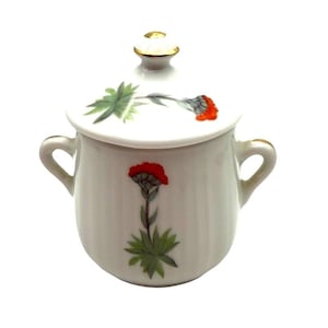 VTG Perry Haute France by L. Lourioux covered sugar bowl Hand Painted Le Faune