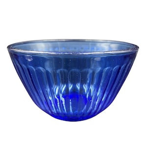 Pyrex Kobalt Blau gerippte Kleine Schüssel 3 Tassen # 7401-S USA Cottage Core Retro