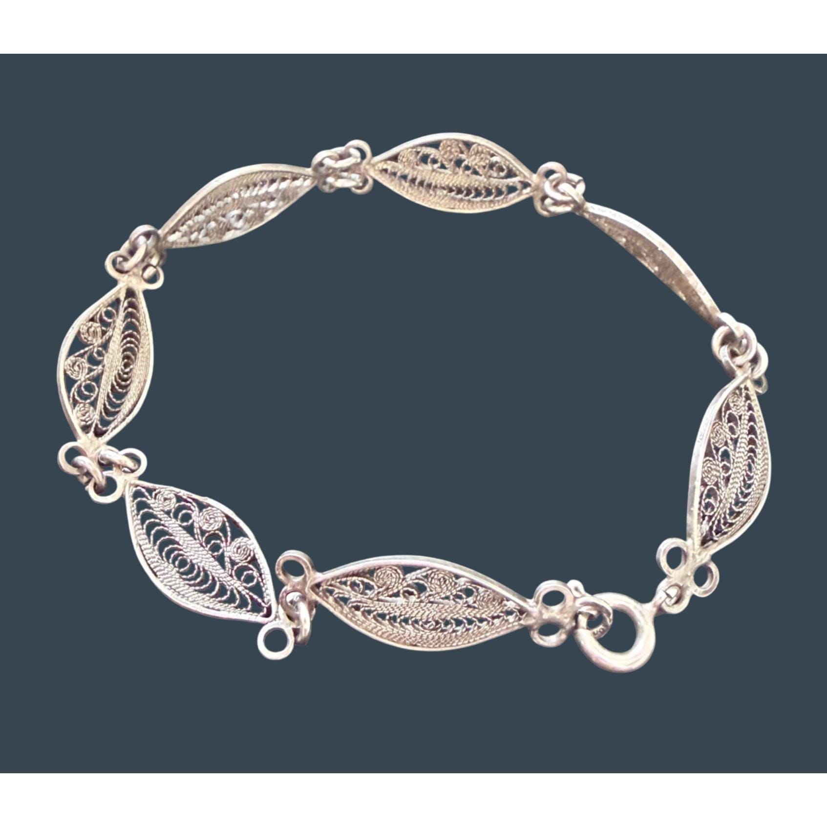 Silver filigree bracelet - Etsy 日本