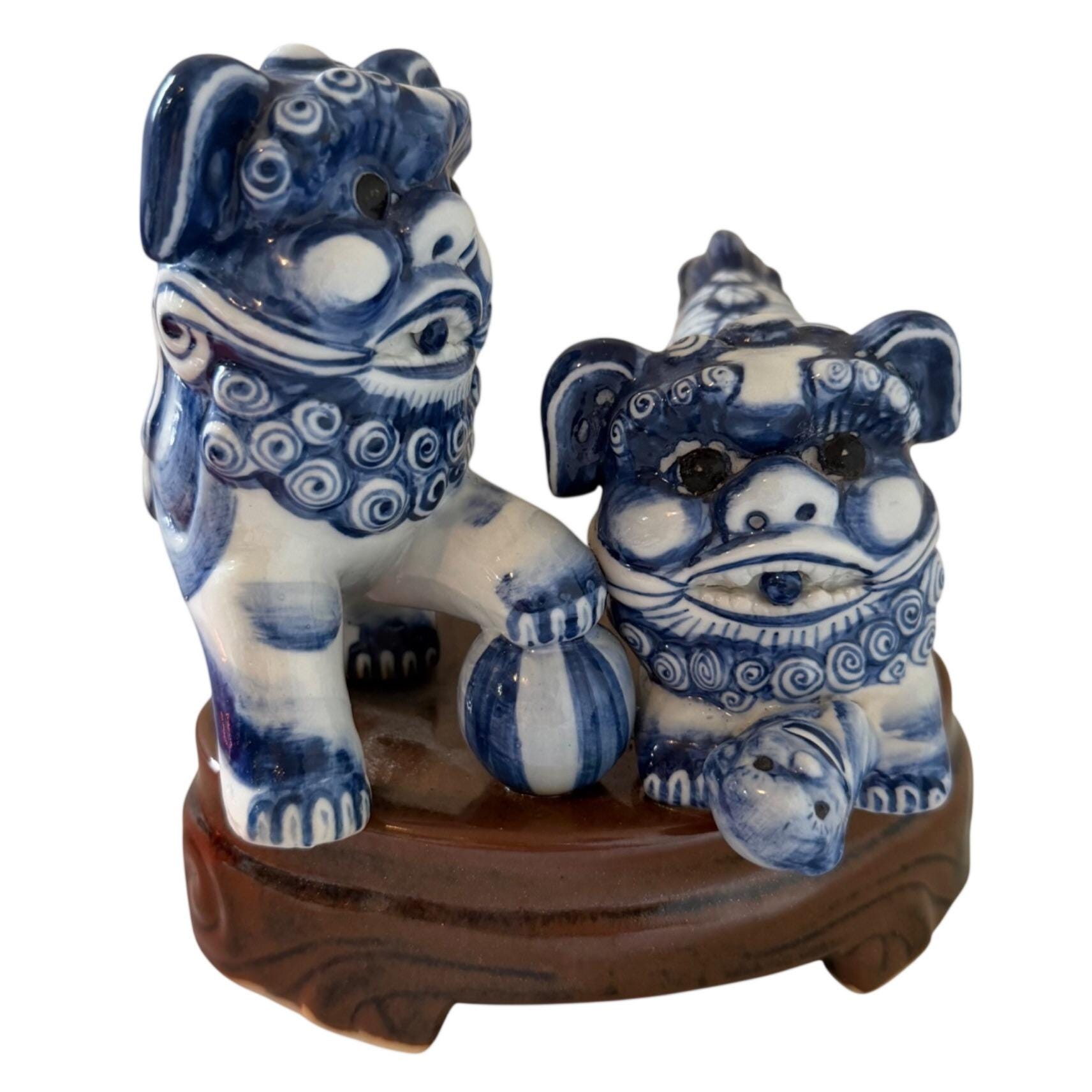 Blue White Foo Dogs - Etsy