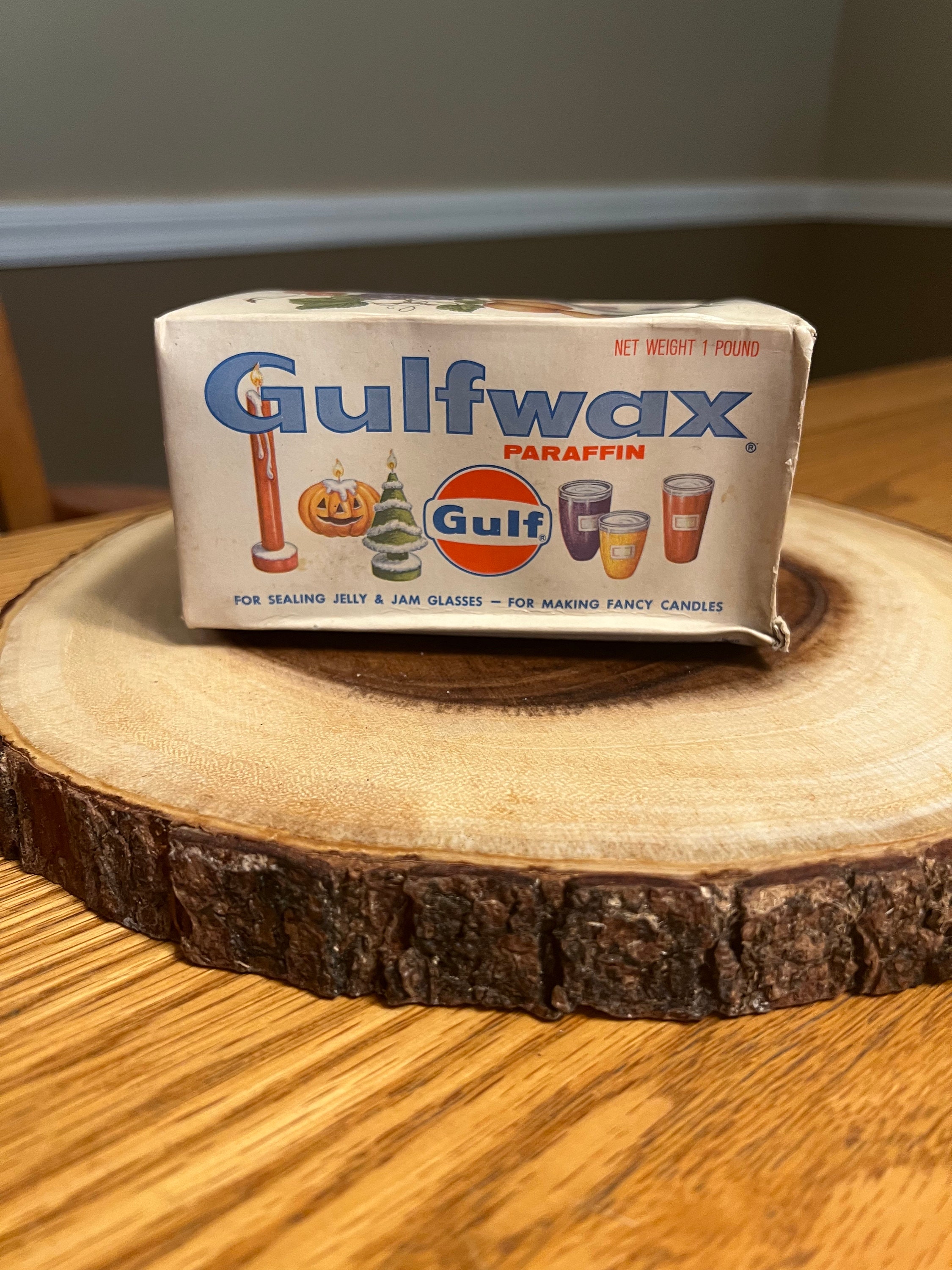 Vintage Box of Gulf Paraffin Wax 