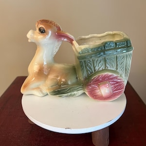 Vintage Mcm Donkey and Cart Planter/Vase- Pottery