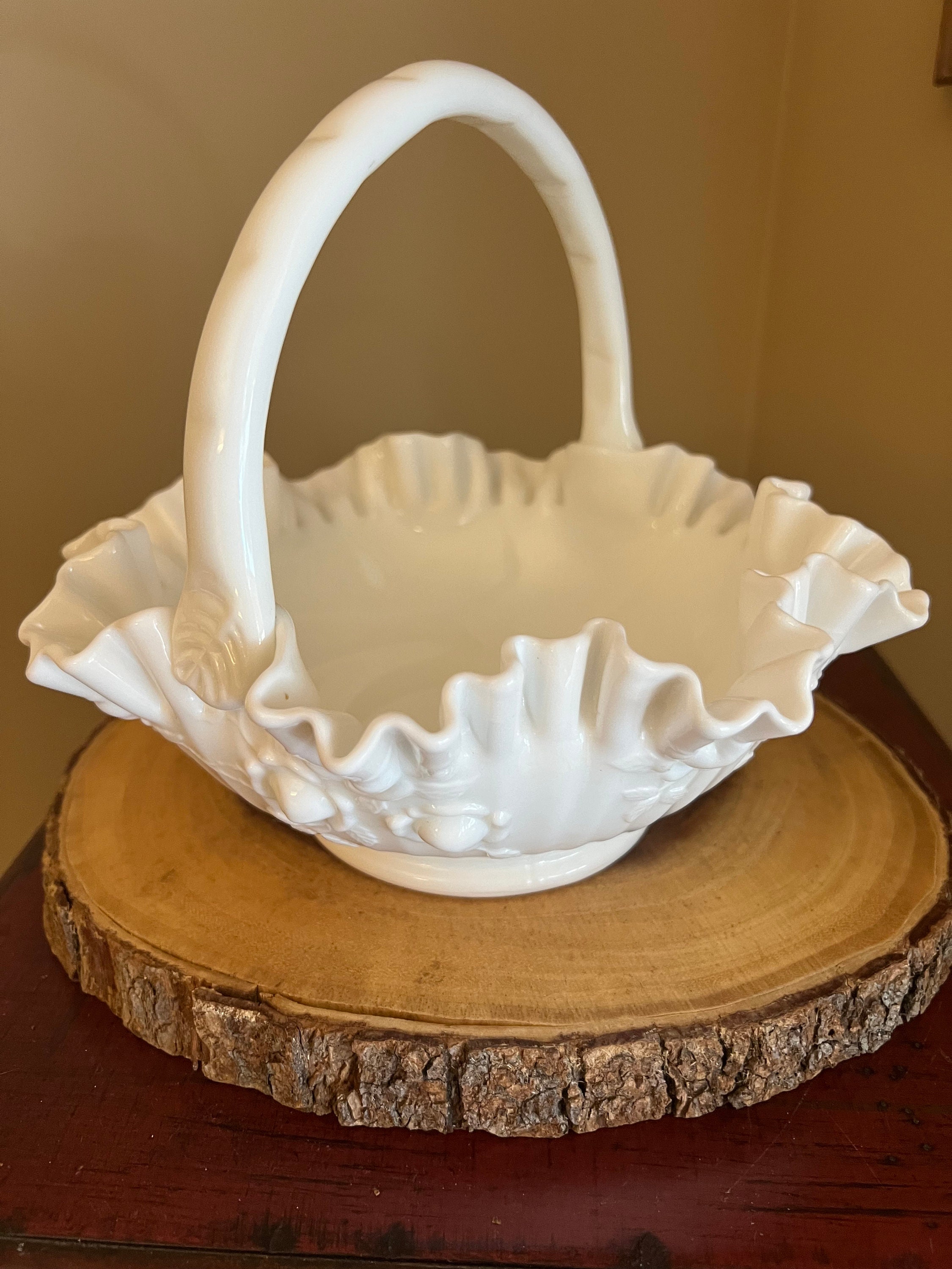 Fenton White Basket - Etsy