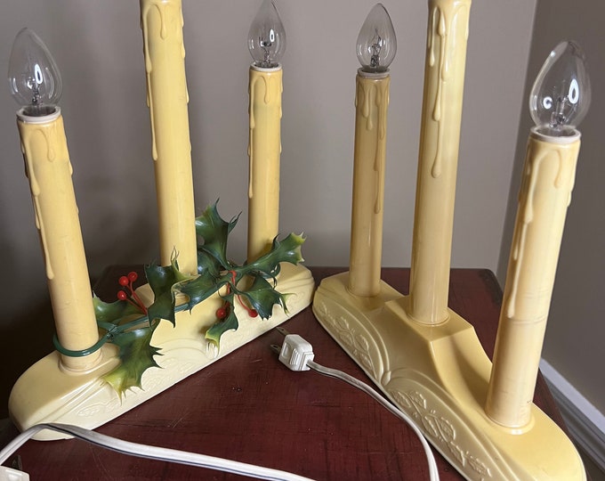 Vintage Christmas Window Candle Lights Etsy