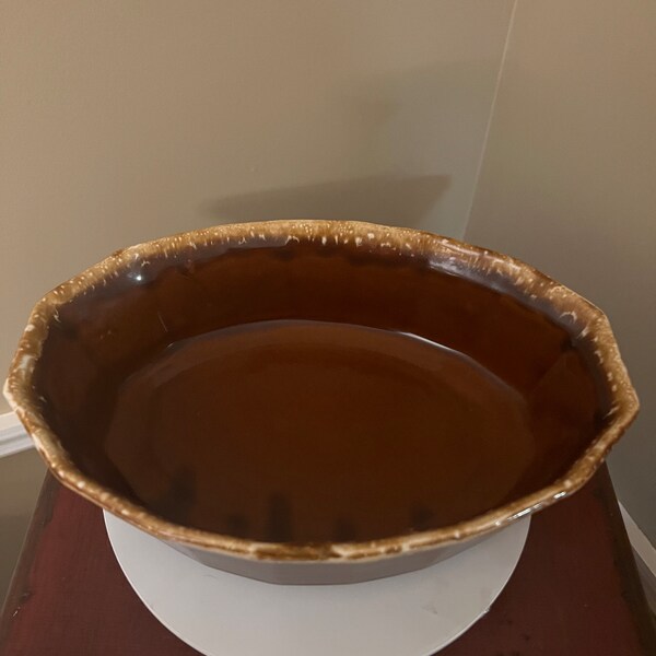 Vintage McCoy Brown Drip Glaze Oval Serving Bowl