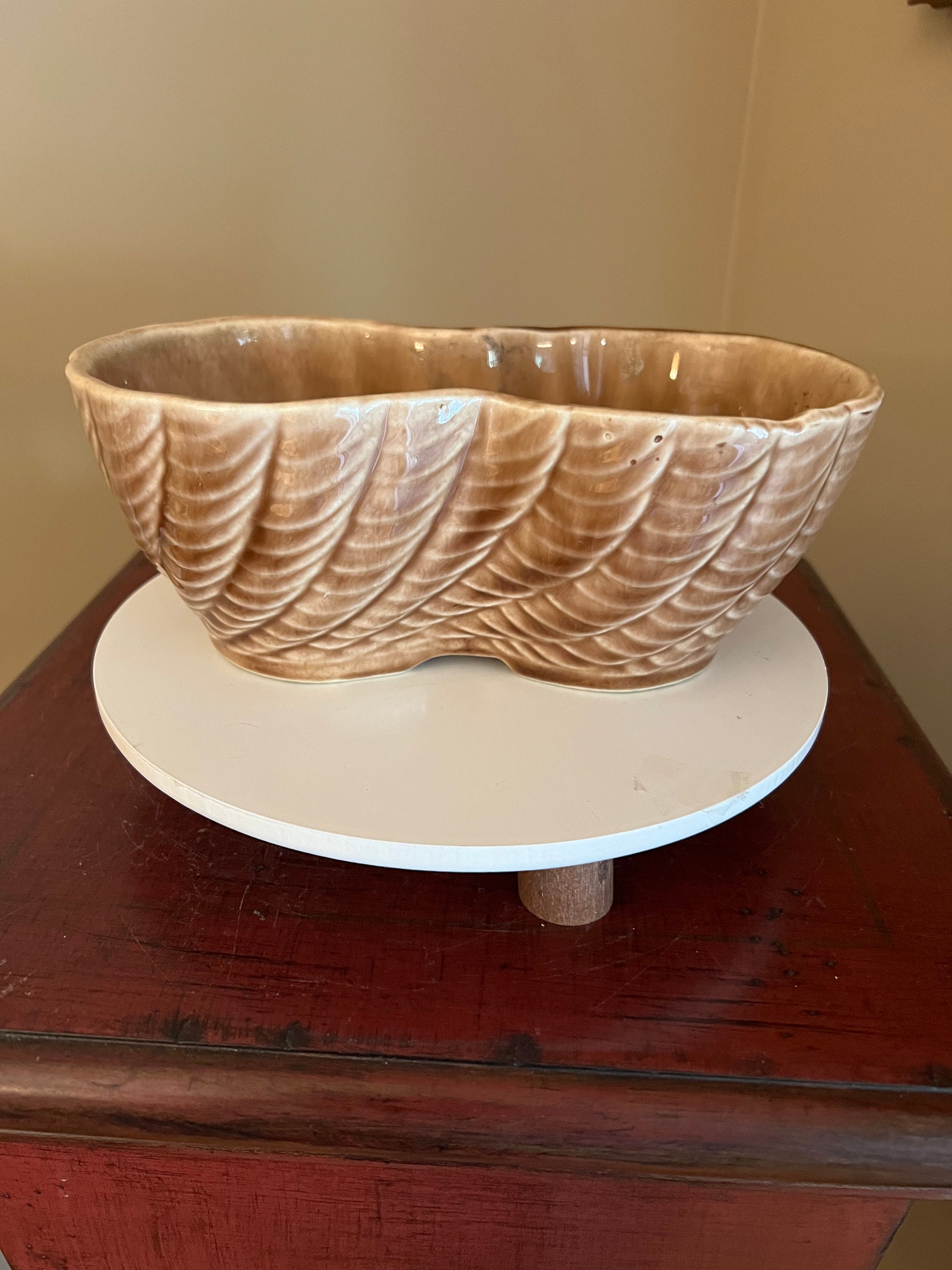 Vintage MCM Pottery Planter Brown-RRP
